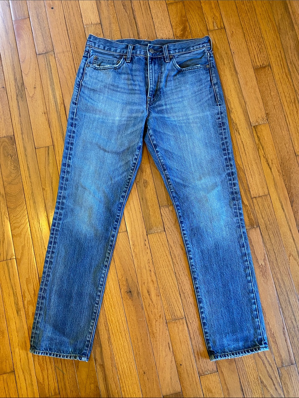J. Crew Men's Straight-Leg Jeans in Faded Blue Wash
